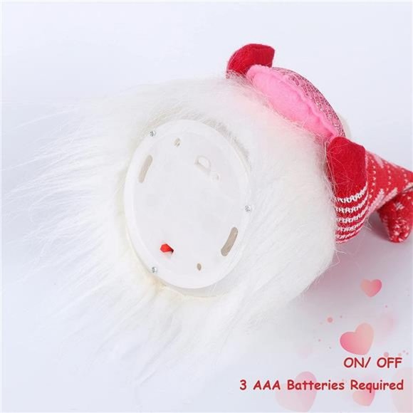 2 Pcs Valentine Gnomes with Lights, Handmade Swedish Tomtes Elf Valentine's Day - Picture 6 of 7